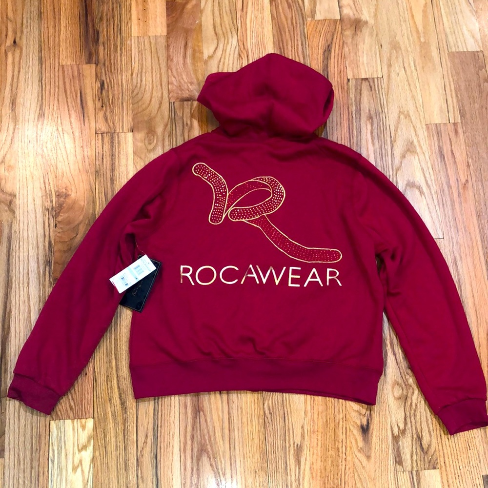 NWT Rocawear RED Logo gold fleece  Zip Front Hoody hoodie 1X 14 16 PLUS